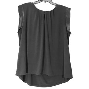 Roz & Ali Black Satin Trim High/Low Top